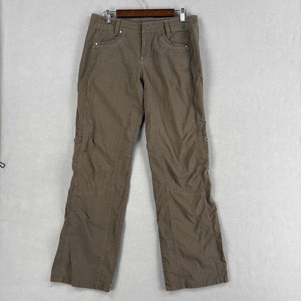 Kuhl Pants Womens 10 Brown Twill Straight Leg Stretch Pockets Hiking Casual